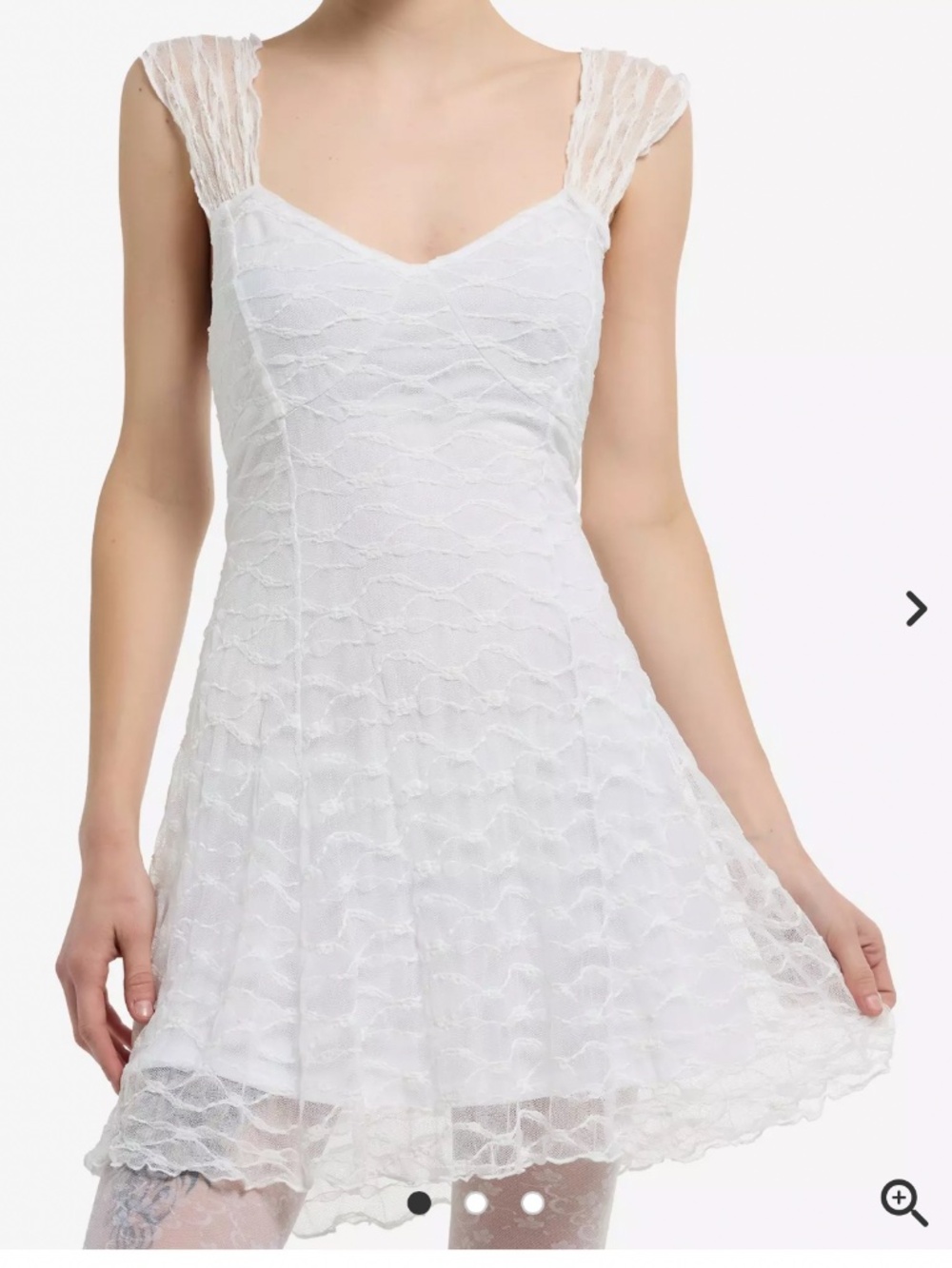 Hot Topic White Lace Fit & Flare Mini Dress NWT
